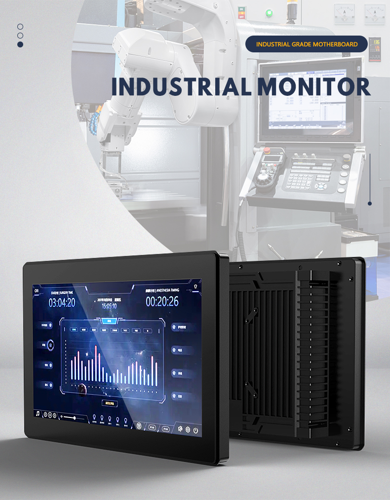 G2 series industrial touch monitor with rugged die-cast aluminum housing and true-flat front surface.
