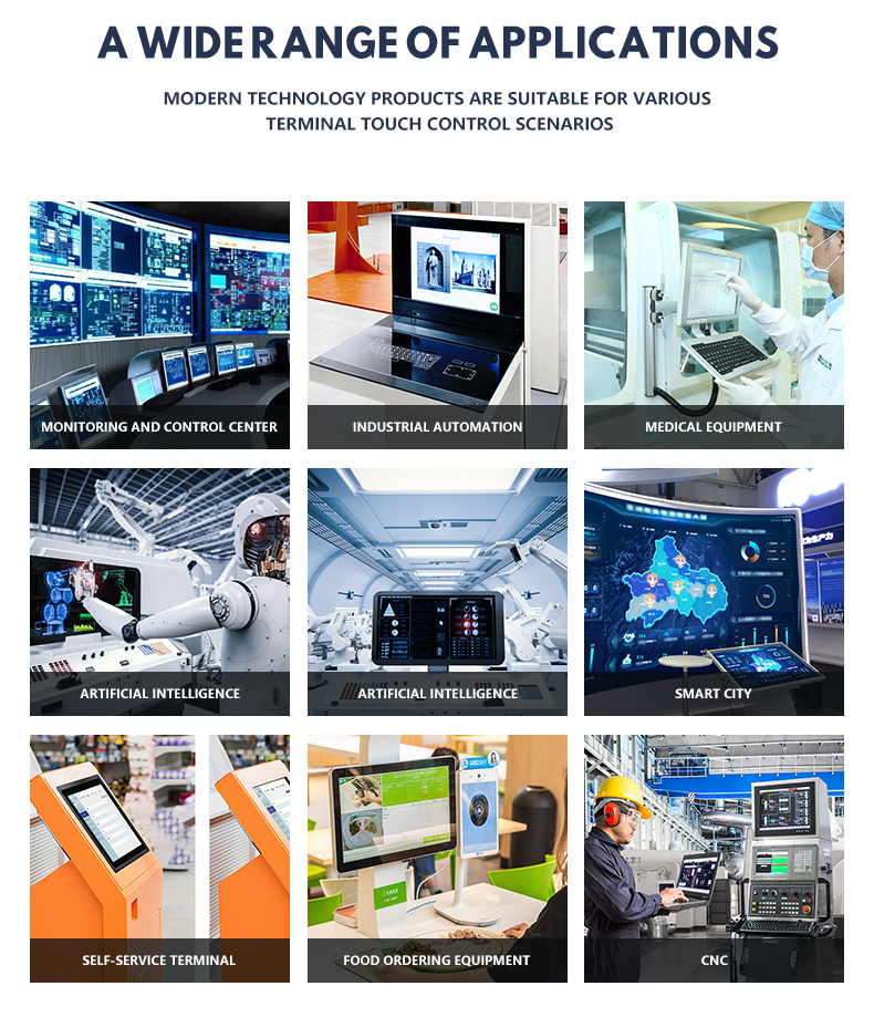 trict quality control for industrial monitors: high-temperature, vibration, and screen aging tests.