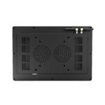 Fully enclosed metal chassis industrial PC with fanless cooling and VESA mounting support.