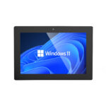 Industrial panel PC with 5MP HD front camera for face recognition and AI vision systems.