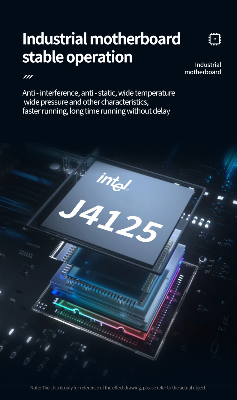 K1 Series Industrial Mini PC with industrial motherboard Intel J4125 – anti-interference, anti-static, wide temperature and wide voltage for long-term reliable performance